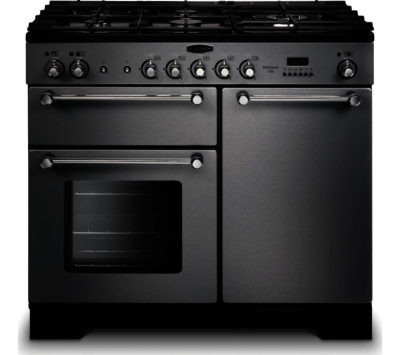 RANGEMASTER  Kitchener 100 Dual Fuel Range Cooker - Stainless Steel & Chrome